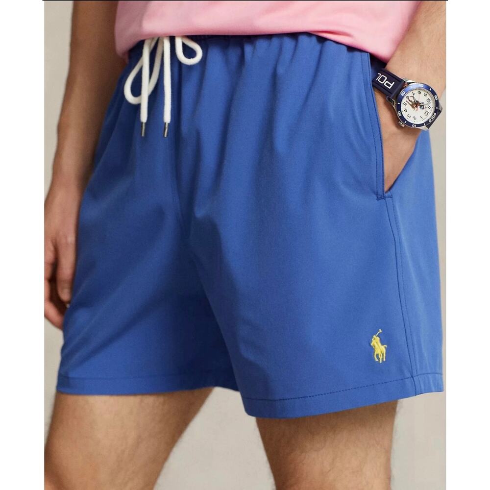Polo Ralph Lauren Traveler Classic‎ Swim Trunks Blue Yellow Summer Pool Vacation